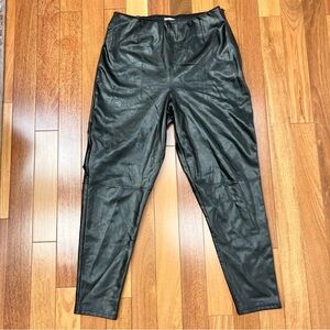 Abercrombie & Fitch Black Vegan Leather Curve Love Leggings- XL